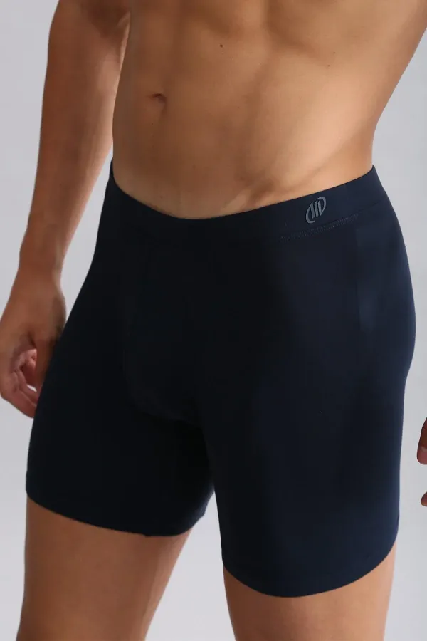 Mısırlı BAMBOO ZEUS Regular Fit Long Boxer Shorts Navy Blue