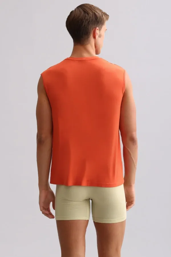 Mısırlı ORGANIC Pamuklu ZEUS LUXURY Regular Fit V Yaka Sporcu Atlet / T-Shirt Pas Kırmızı