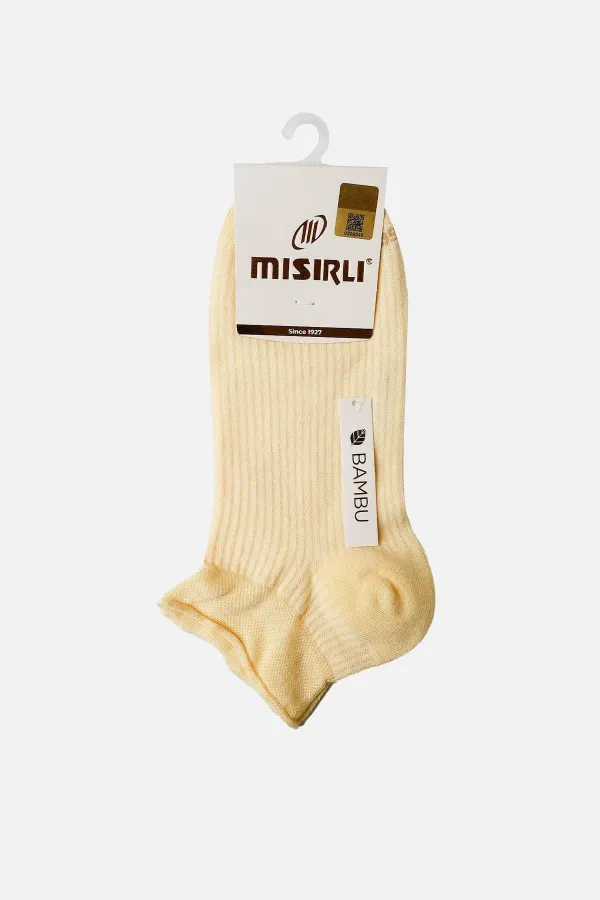 Mısırlı Kadın Bambu Tekli Yazlık Sneaker Çorap Sarı