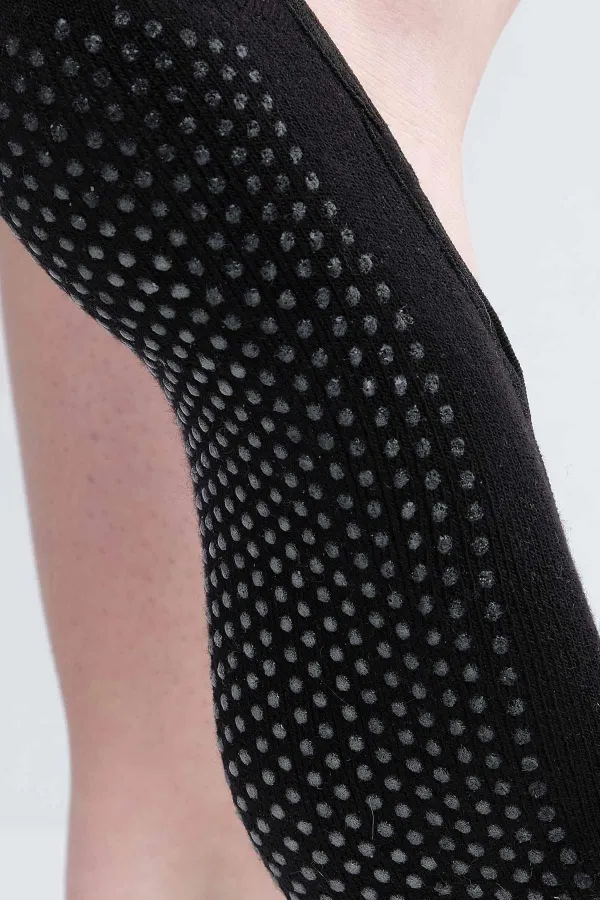 Mısırlı Kadın Kaydırmaz 2 Çift Üstü Lastikli Pilates Ve Yoga Çorabı Siyah