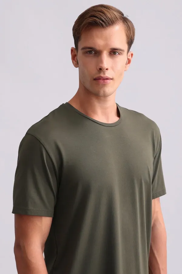 Ensemble pyjama à manches courtes pour homme, vert, en mélange de modal et de coton égyptien