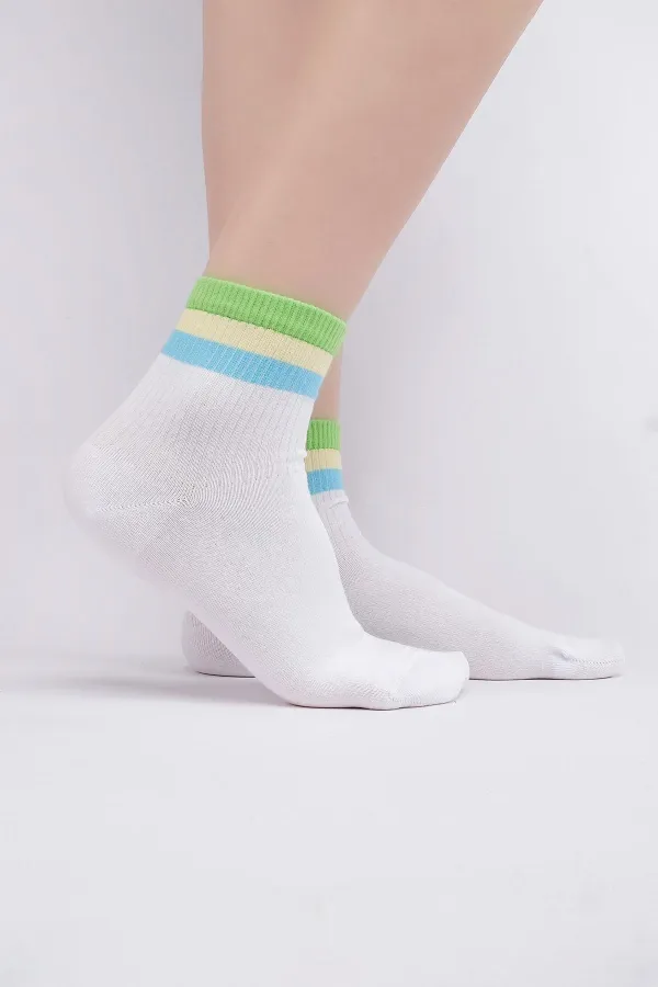Chaussettes courtes d'été blanches en coton biologique pour femmes égyptiennes