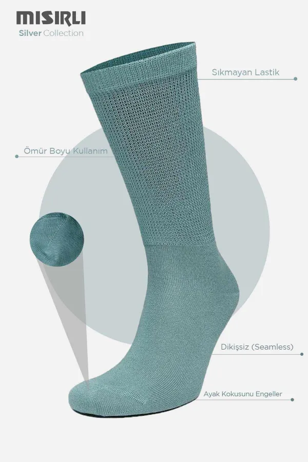 Men's 10% Silver Single Socket Socks Pastel Blue