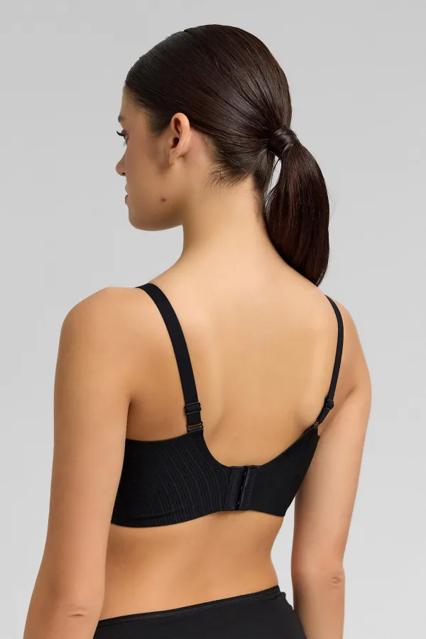 Kadın Çizgi Desen Hayalet Süyten Siyah