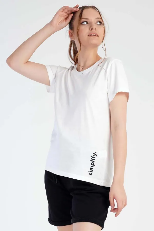 Mısırlı Kadın Pamuklu Kısa Kol Şort Takımı Beyaz