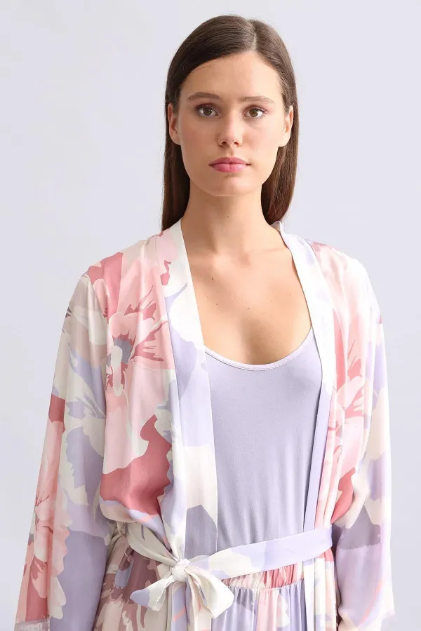 Mısırlı Women's Bamboo Robe Dark Lilac