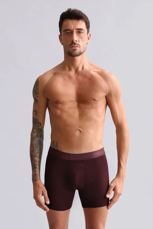 Mısırlı Modal By TENCEL SPARTACUS PERFORMANCE Long Boxer Bordo