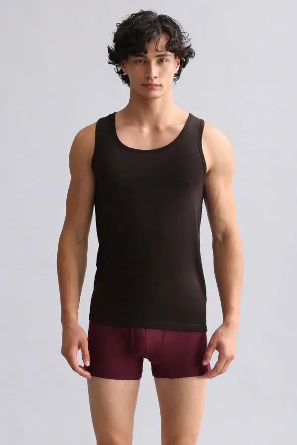 Mısırlı BAMBOO HERCULES Slim Fit Basic Tank Top Brown