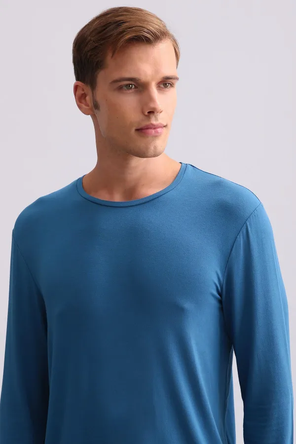 Mısırlı Erkek Modal Sweatshirt Koyu Lacivert