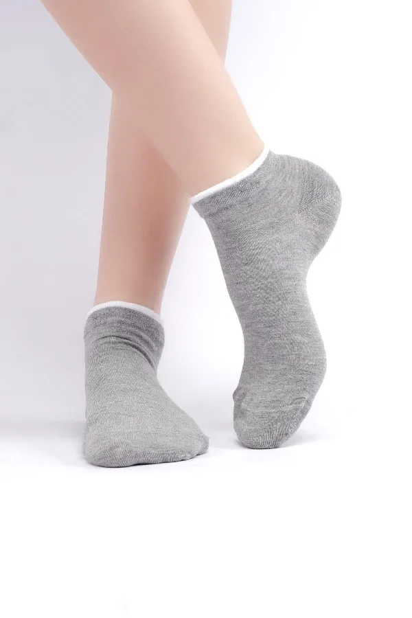 Mısırlı Kadın Modal Tekli Yazlık Sneaker Çorap Gri
