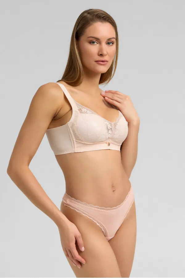 Soutien-gorge fantôme rose avec détails en dentelle