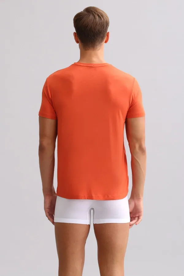 Mısırlı ORGANIC Pamuklu ZEUS LUXURY Regular Fit Bisiklet Yaka Fanila / T-Shirt Pas Kırmızı