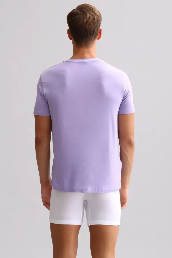 Mısırlı BAMBOO ZEUS LUXURY Regular Fit V-Neck Undershirt/T-Shirt Purple