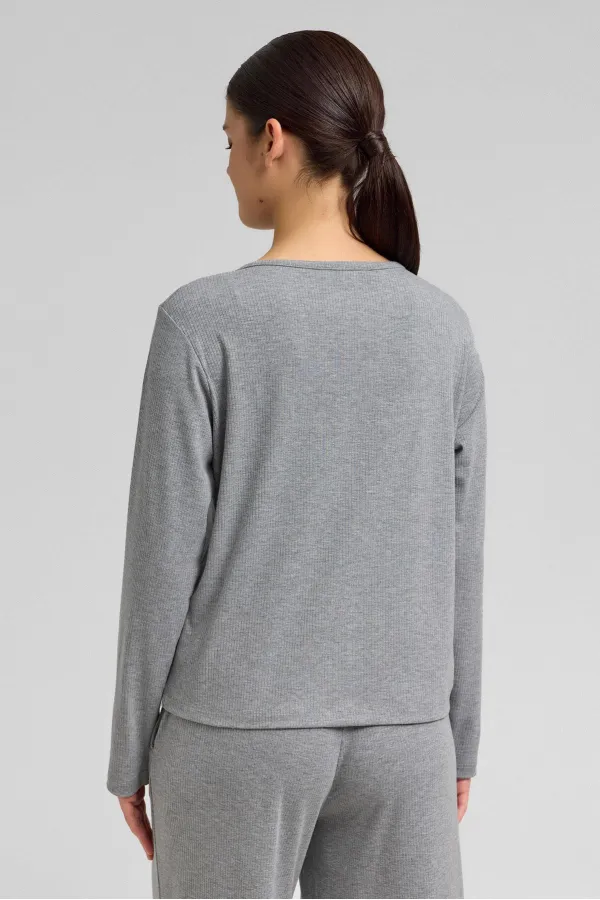 Women's Corset Long-Sleeve Sweatshirt Grey Melange