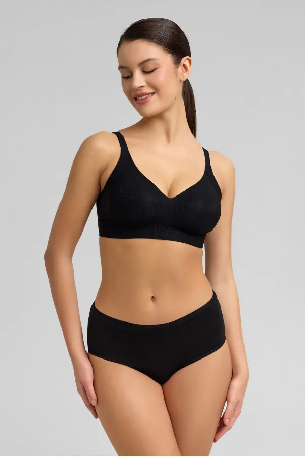 Kadın Çizgi Desen Hayalet Süyten Siyah