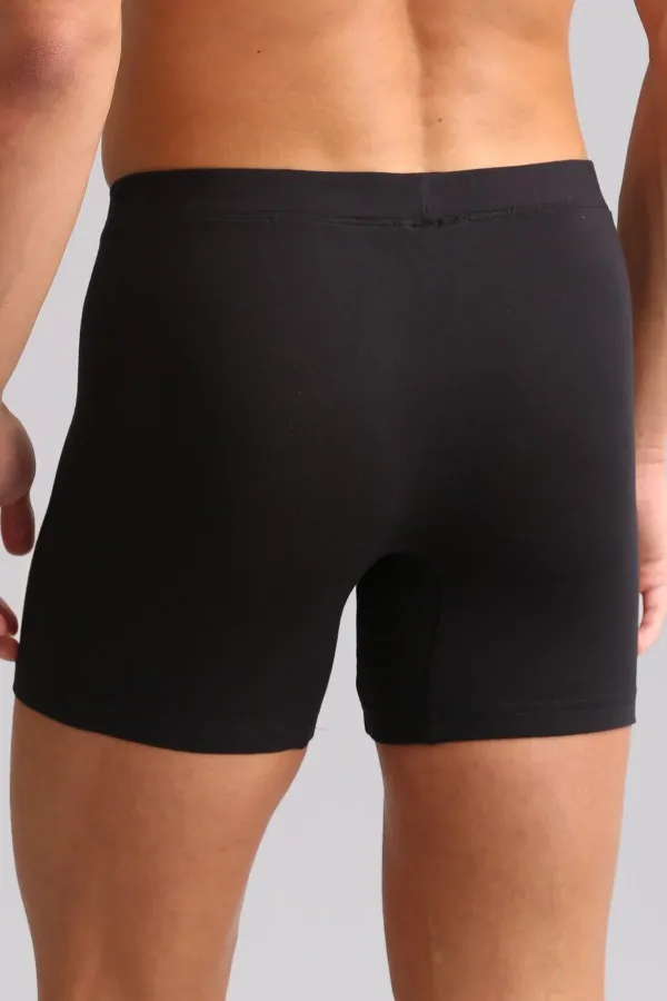 Mısırlı BAMBU ZEUS LUXURY Regular Fit Metal Armalı Long Boxer Siyah