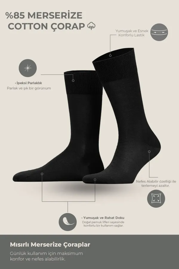 Chaussettes fines pour homme, mercerisées, à 6 doubles pointes, multicolores