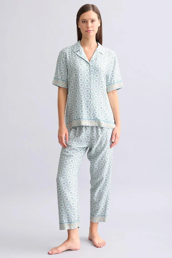 Mısırlı Kadın Bambu Pijama Takımı Çağla Yeşili