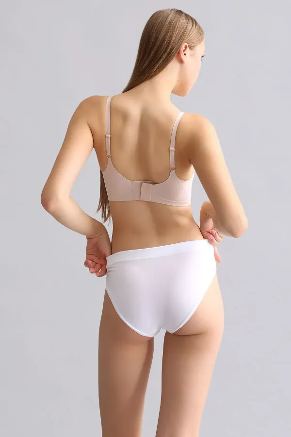 Mısırlı Modal By TENCEL HERA Gizli Lastikli Brazillian 3'Lü Külot Beyaz