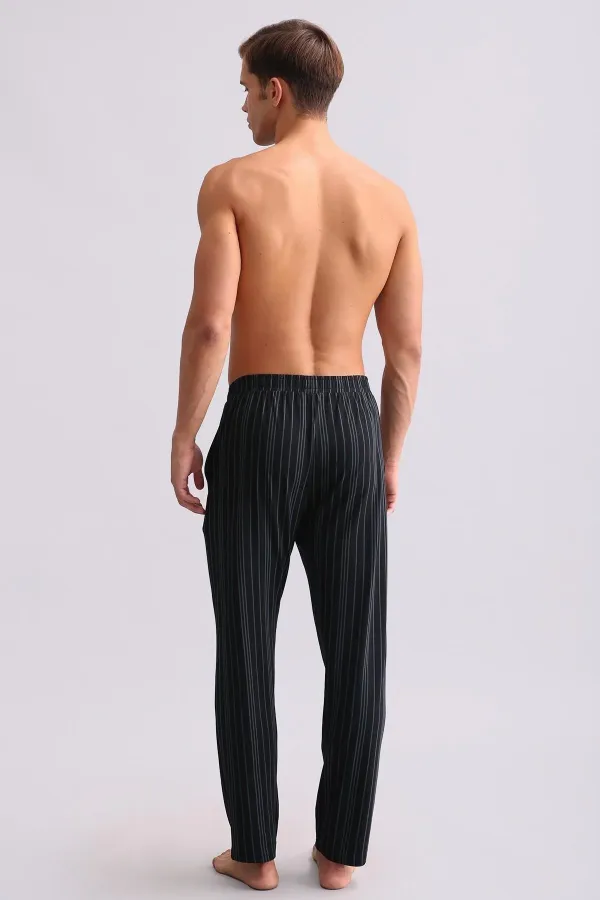 Pantalon droit en bambou noir pour homme, style égyptien