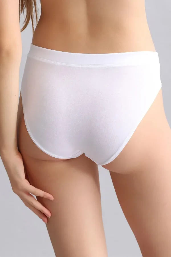 Mısırlı Modal By TENCEL HERA Gizli Lastikli Brazillian 3'Lü Külot Beyaz