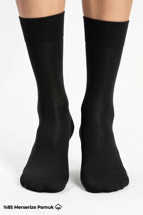 Chaussettes noires ultra-fines à motif à 6 pois pour homme, mercerisées