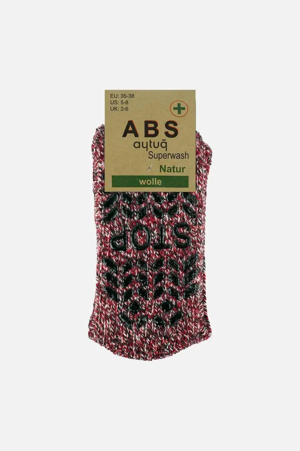 Chaussettes d'hiver rouges en laine mérinos pour femmes égyptiennes, coupe-froid, semelle antidérapante.