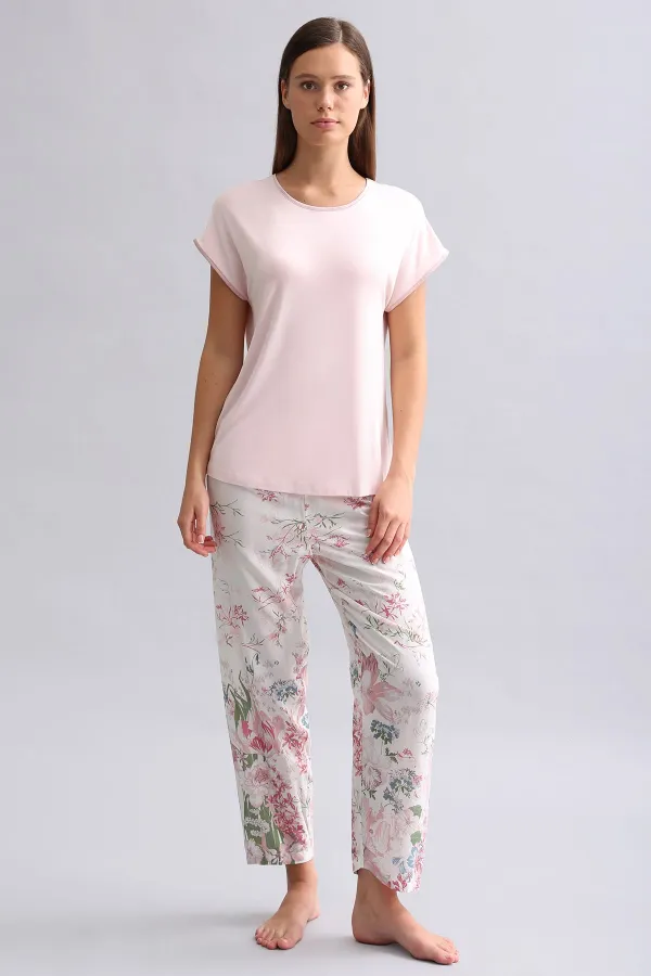 Bas de pyjama tissé pour femme égyptienne, rose
