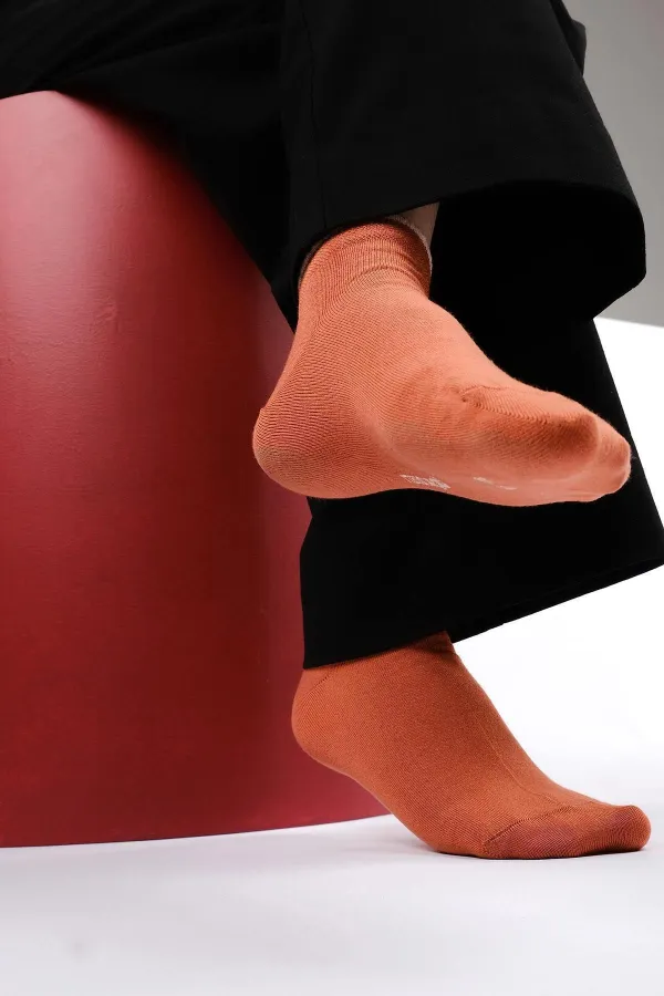 Chaussettes d'été simples en modal pour femmes égyptiennes, couleur terre cuite