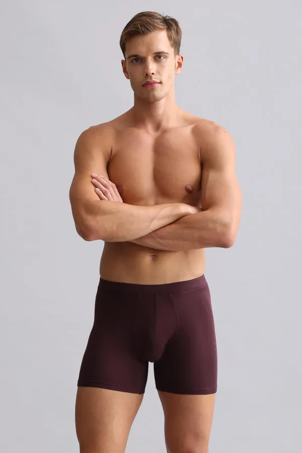 Mısırlı BAMBOO ZEUS Regular Fit Long Boxer Shorts Purple
