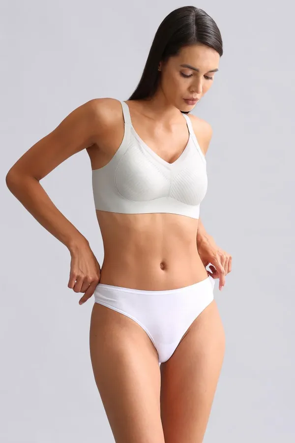 Mısırlı Modal By TENCEL HERA İnce Lastikli 3'Lü Brazillian Külot Siyah/Beyaz/Ten