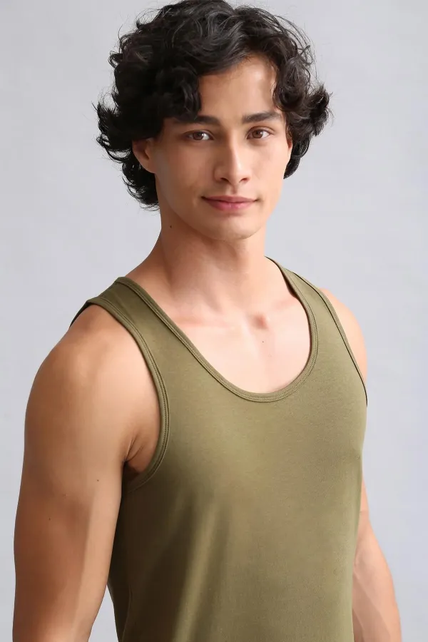 Mısırlı Modal By TENCEL HERCULES Slim Fit Basic Atlet Koyu Haki