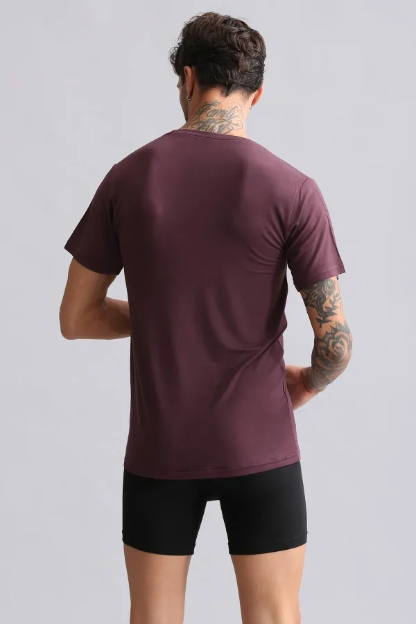Mısırlı BAMBU HERCULES Slim Fit Bisiklet Yaka Fanila / T-Shirt Mor