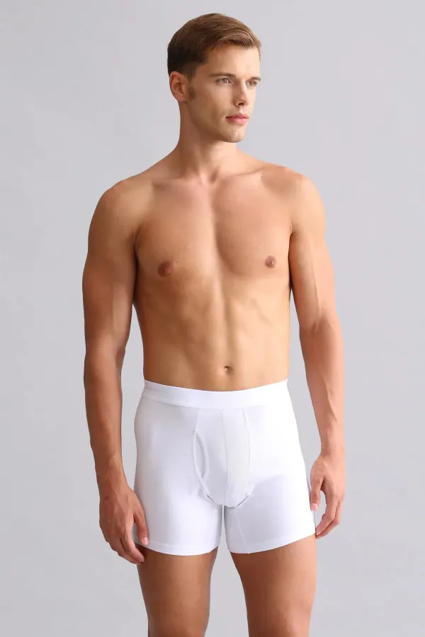 Mısırlı Modal By TENCEL SPARTACUS PLUS PERFORMANCE Long Boxer Beyaz