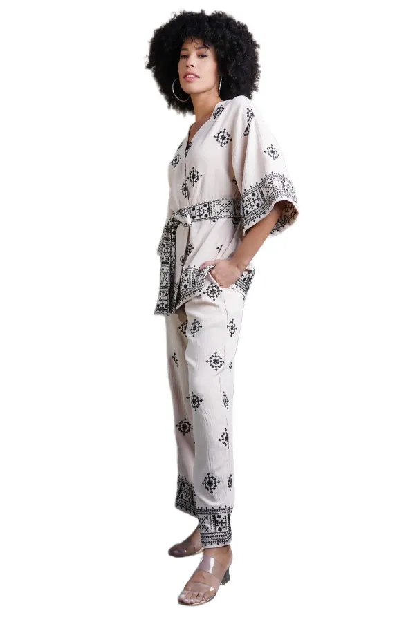 Mısırlı Kadın Kimono Takım Espresso