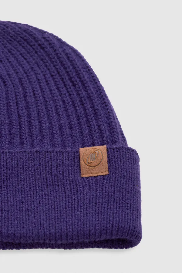 Ensemble écharpe et bonnet unisexe en laine égyptienne - Roseluis violet