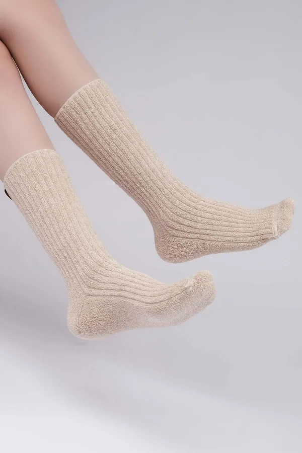 Mısırlı Women's Cotton Terry Single Sock Brown