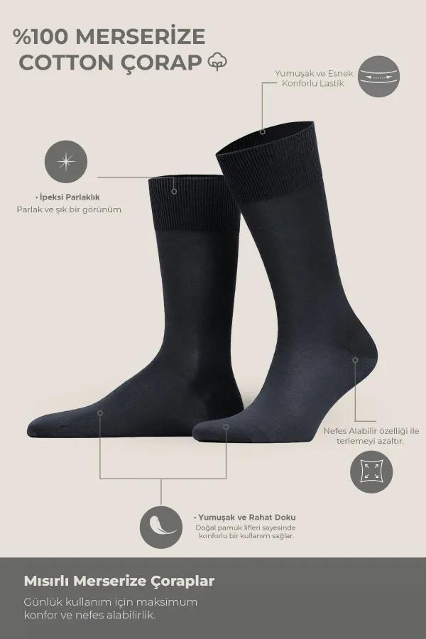 Chaussettes homme 100 % mercerisées, 6 paires, unies, ultra-fines, multicolores