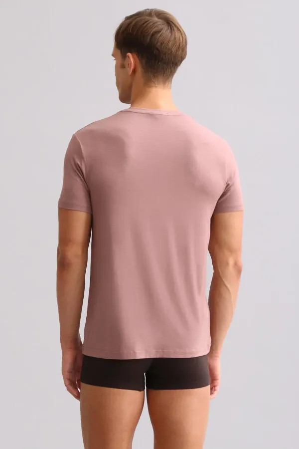 Mısırlı ORGANIC Pamuklu ZEUS LUXURY Regular Fit Bisiklet Yaka Fanila / T-Shirt Lavender