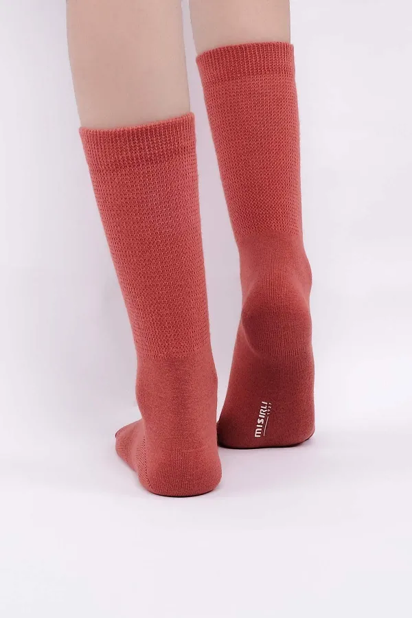 Chaussettes courtes pour femmes égyptiennes, contenant 10 % d'argent, couleur tuile