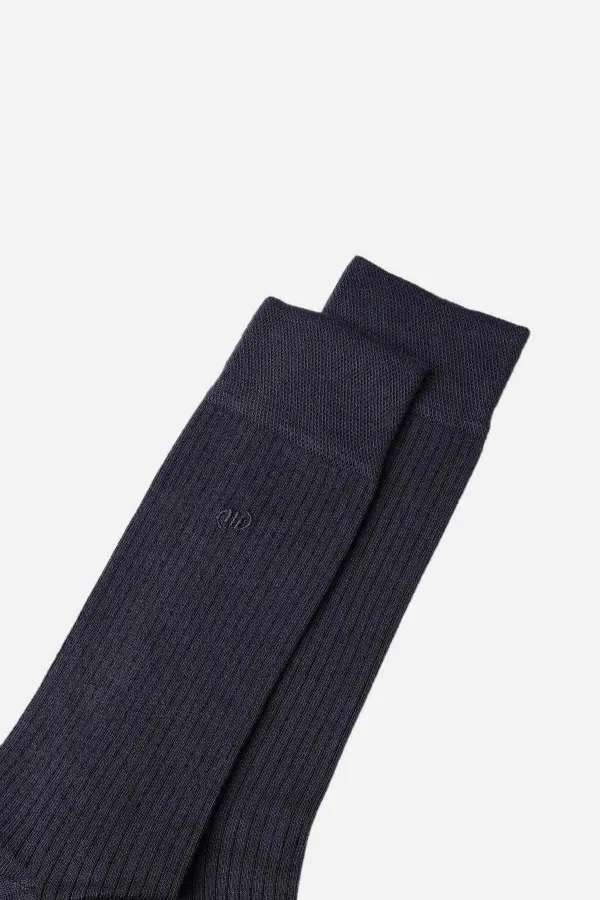 Chaussettes égyptiennes pour homme en bambou, coloris gris fumé.