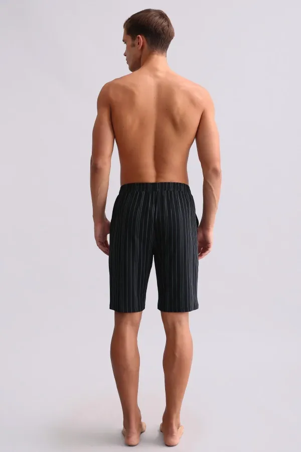 Short de pyjama en bambou noir pour homme, style égyptien