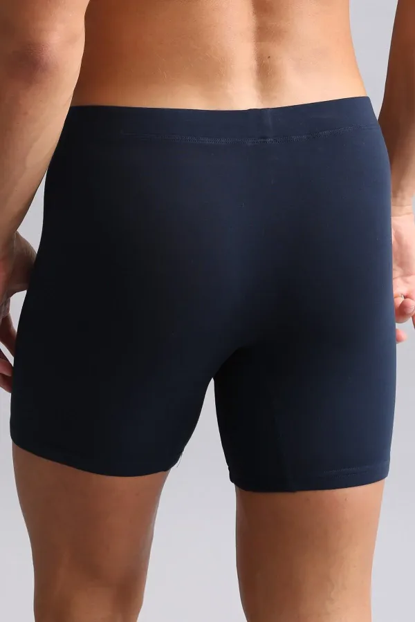 Mısırlı BAMBOO ZEUS Regular Fit Long Boxer Shorts Navy Blue