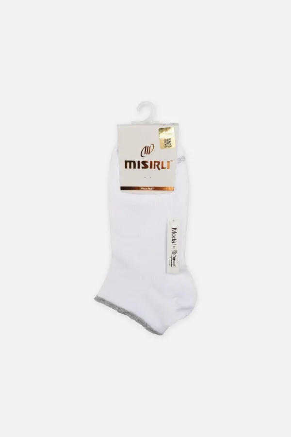 Mısırlı Women's Modal Single Summer Sneaker Socks White