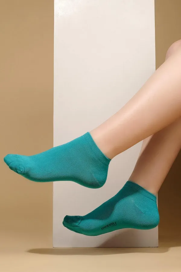 Mısırlı Kadın Bambu Tekli Yazlık Patik Çorap Mavi