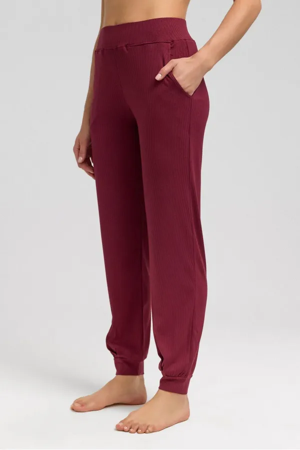 Mısırlı Kadın Kaşkorse Jogger Pantolon Bordo