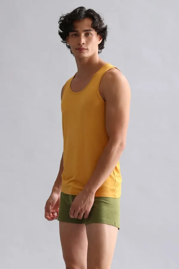 Mısırlı ORGANIC Pamuklu HERCULES Slim Fit Basic Atlet Hardal