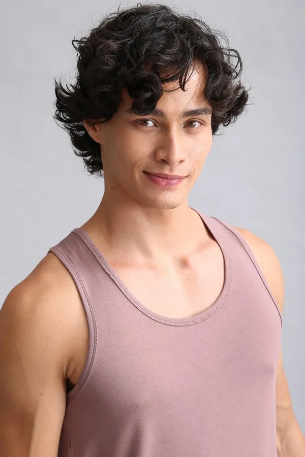 HERCULES Slim Fit Basic Tank Top in Lavender, Made of Mısırlı ORGANIC Cotton.