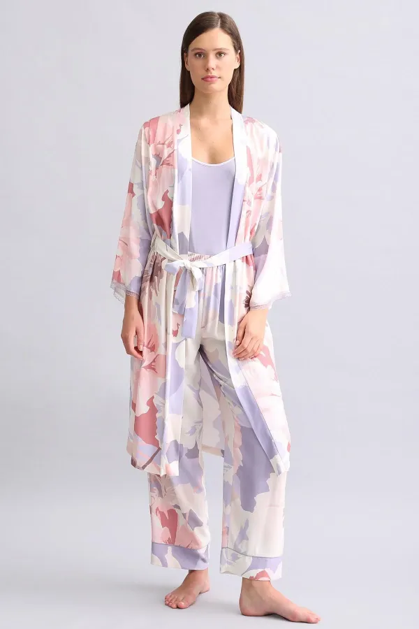 Mısırlı Women's Bamboo Robe Dark Lilac