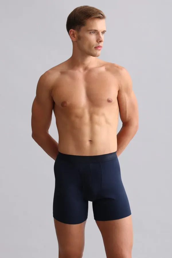 Modal By TENCEL SPARTACUS PLUS PERFORMANCE Long Boxer Shorts Navy Blue (from Egypt)